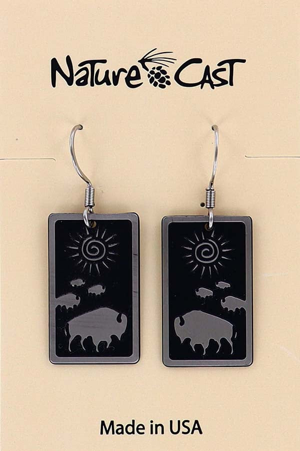 Earring Dangle Rect Buffalo Crossing