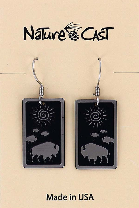 Earring Dangle Rect Buffalo Crossing