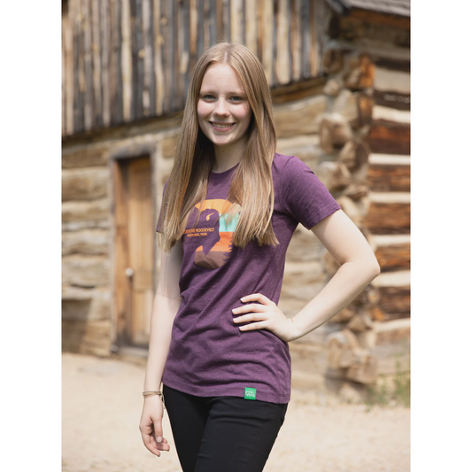 Bison Stripe Circle Ladies T-shirt