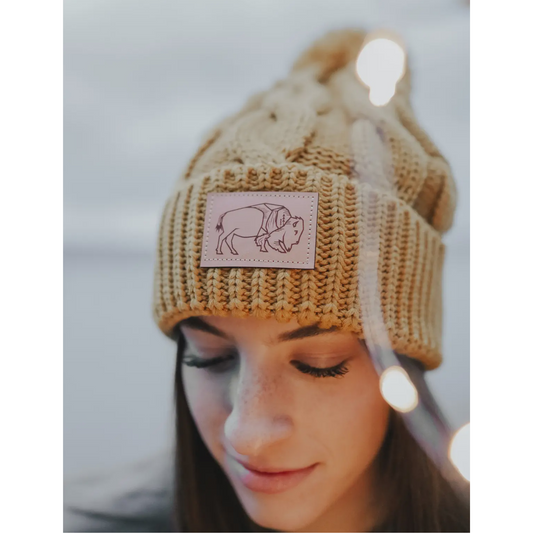 Bison Cable Knit Beanie