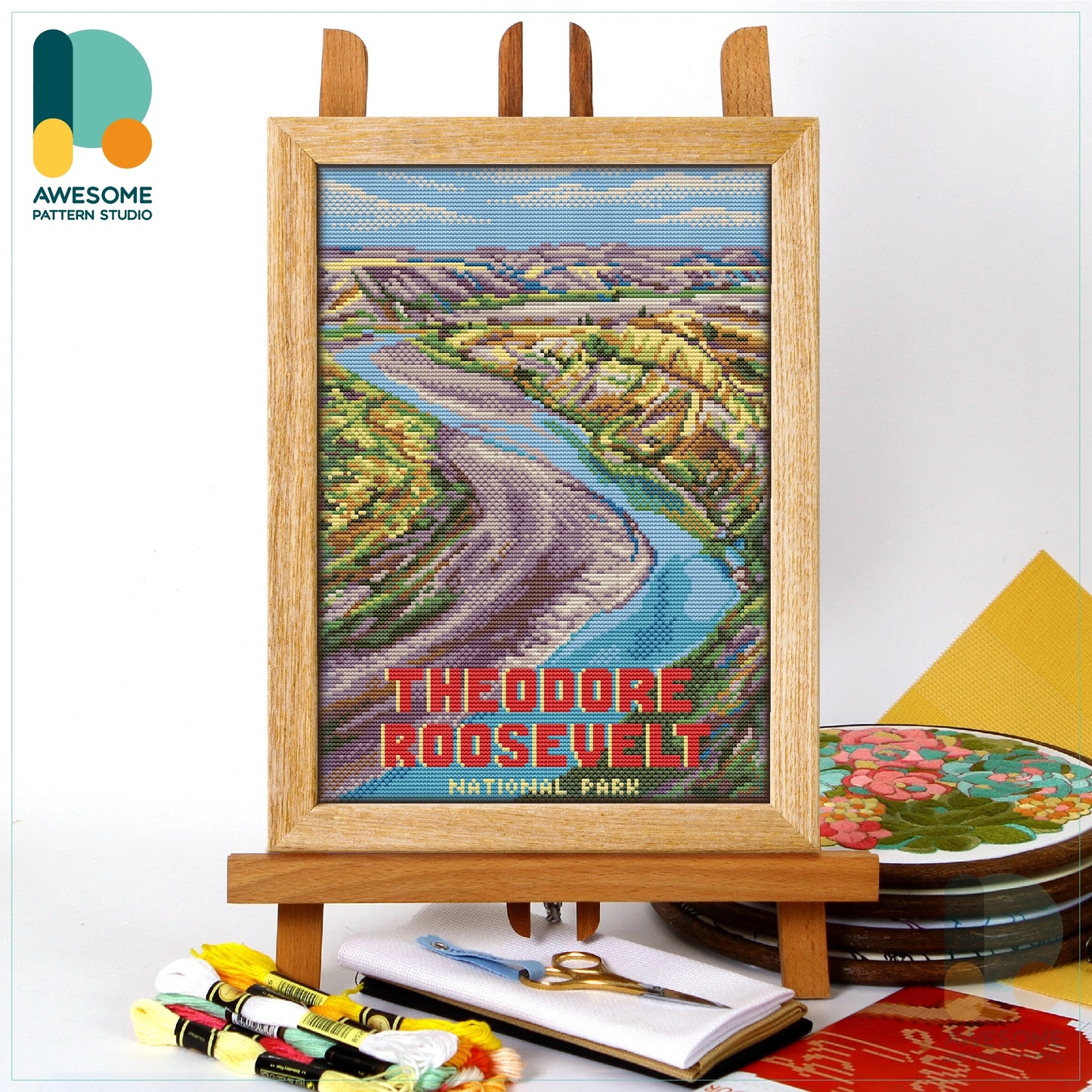 Theodore Roosevelt National Park Cross Stitch Kit