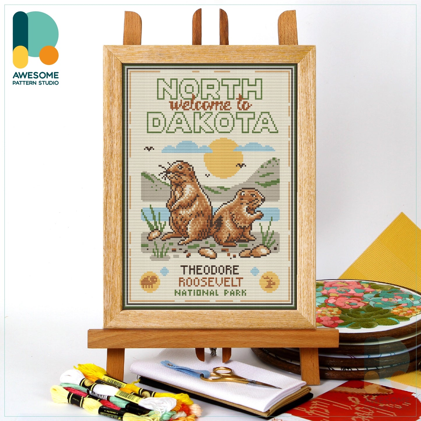Theodore Roosevelt National Park Cross Stitch Kit
