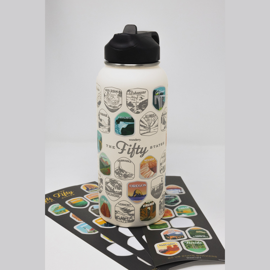 Fifty States Bucket List Water Bottle