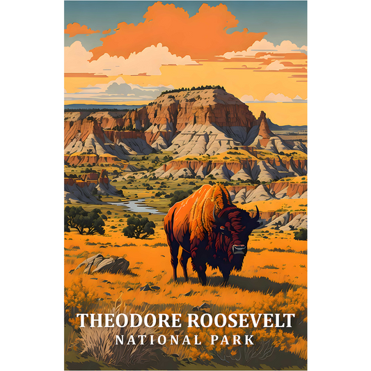 TRNP Badlands Bison Postcard