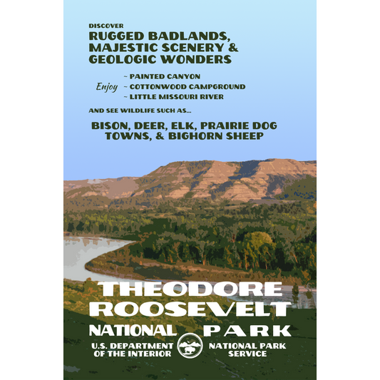 TRNP Little Missouri River Retro Postcard