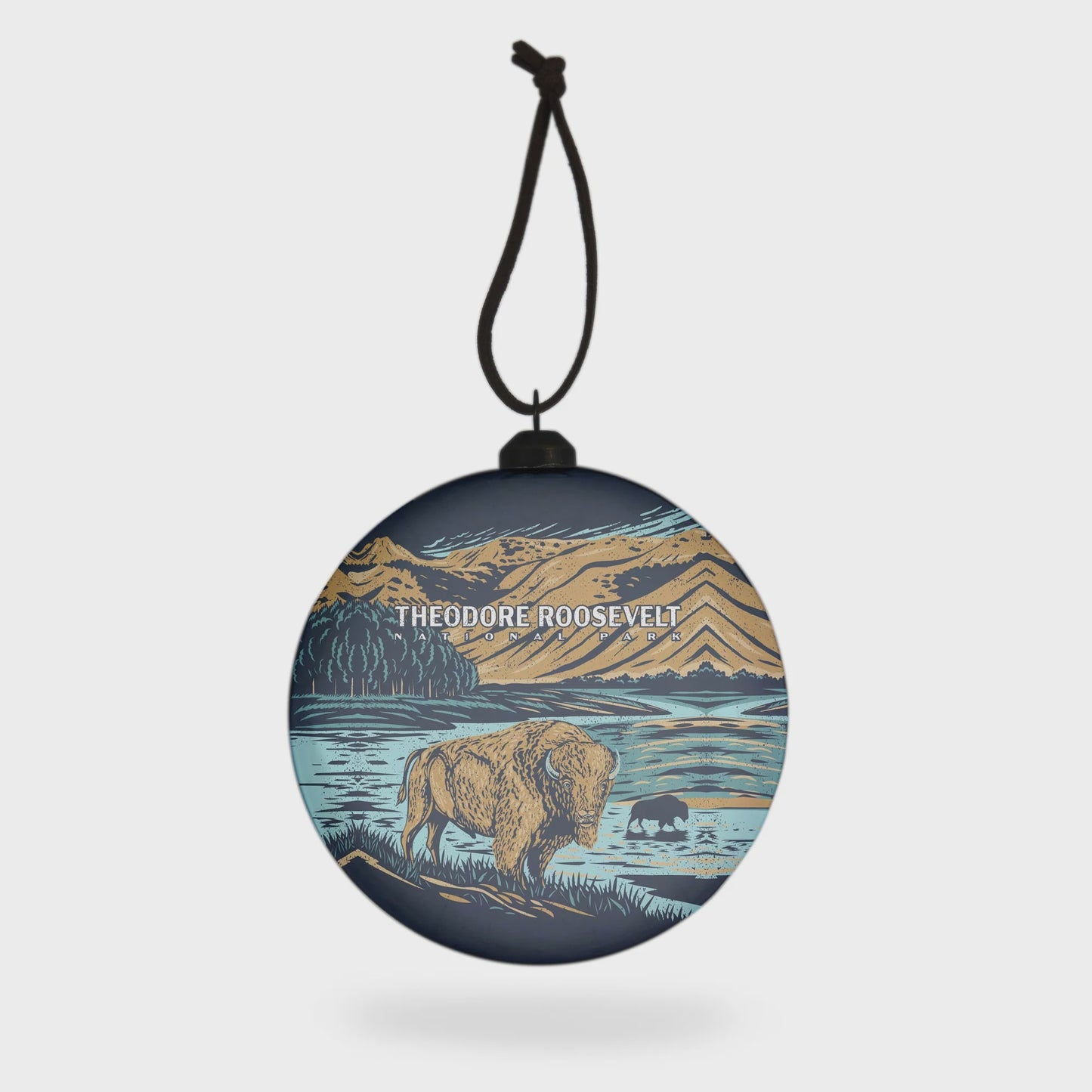 WPA Style Flat Globe Ornament
