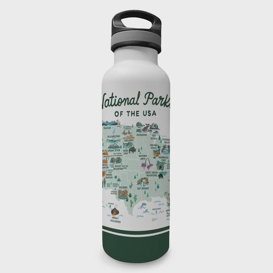 NPS of the USA Map Water Bottle
