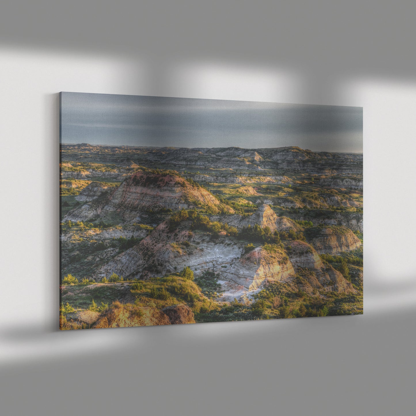 Painted Canyon Canvas Print Shadow