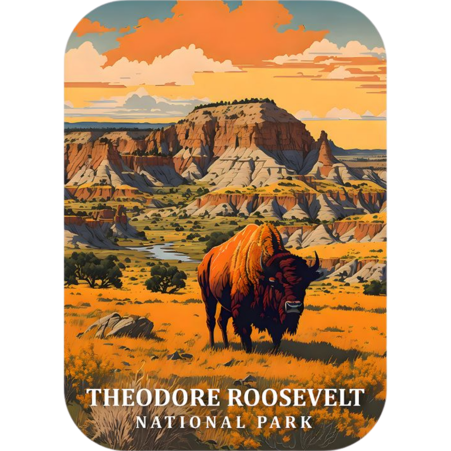 TRNP Badlands Bison Magnet