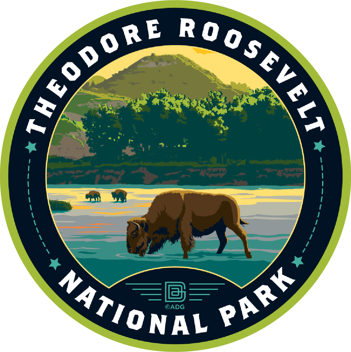 TRNP Bison River Circle Sticker